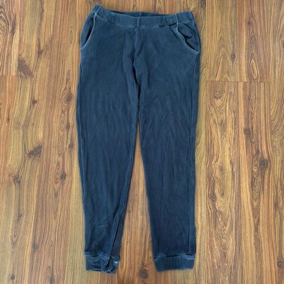 MONROW gray ribbed ankle length sweatpants comfort pants lounge pants size S - Picture 1 of 4